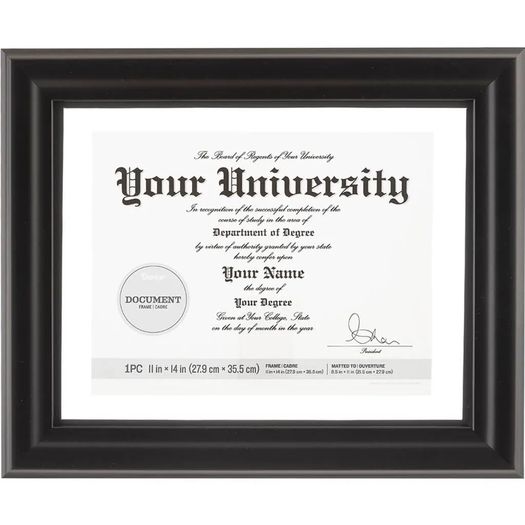 11 x 14 Document Frame: Black, 13.8 x 16.8 inches