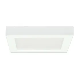 13.5 watt; 7" Flush Mount LED Fixture; 3000K; Square Shape; White Finish; 120 volts