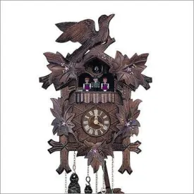 13" Classical Musical Painted Flowers and Dancers German Cuckoo Clock