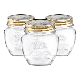 300ml Quattro Stagioni Glass Food Preserving Jars - Pack of 3 - By Bormioli Rocco