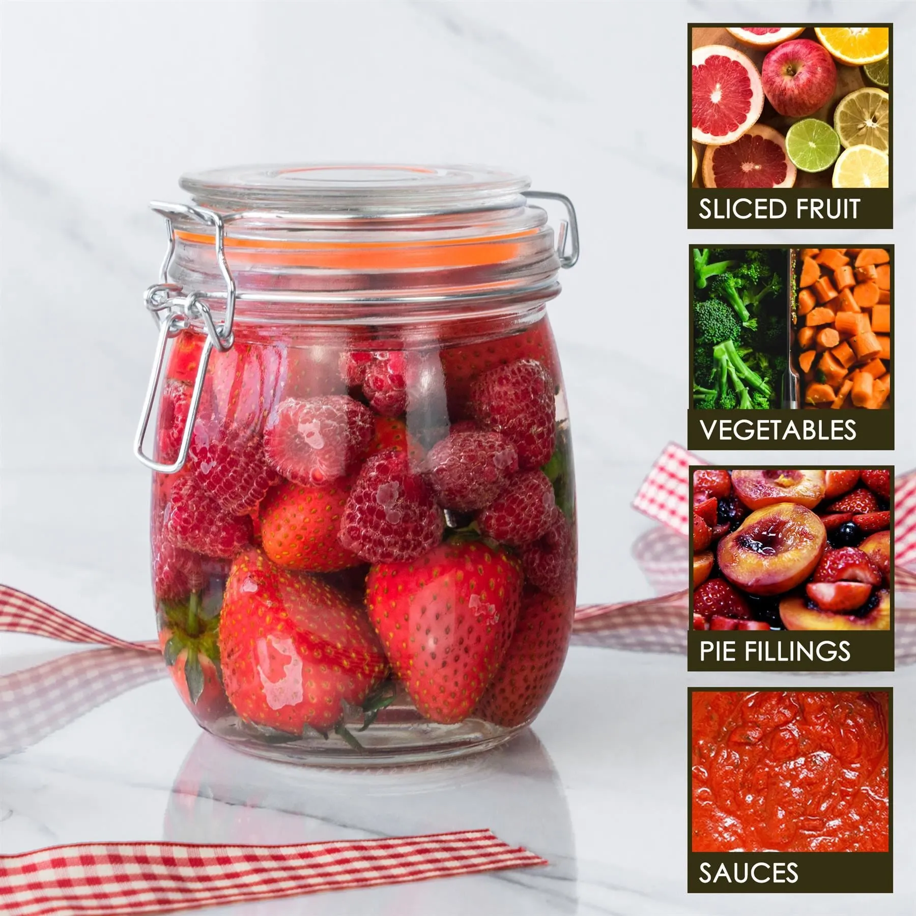 750ml Classic Glass Storage Jars - Pack of 3 - By Argon Tableware