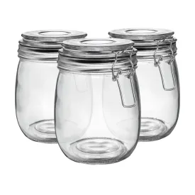 750ml Classic Glass Storage Jars - Pack of 3 - By Argon Tableware