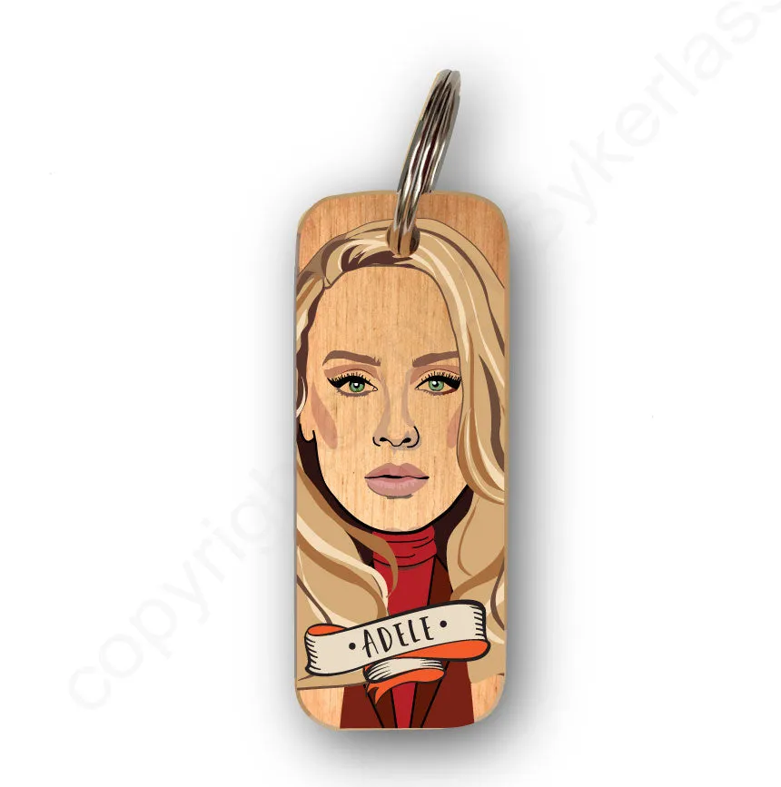 Adele Character Wooden Keyring - RWKR1