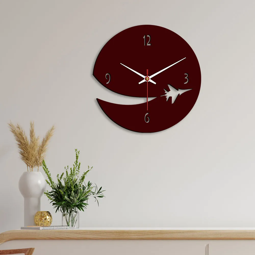 Airplane Shape Designer Wooden Wall Clock