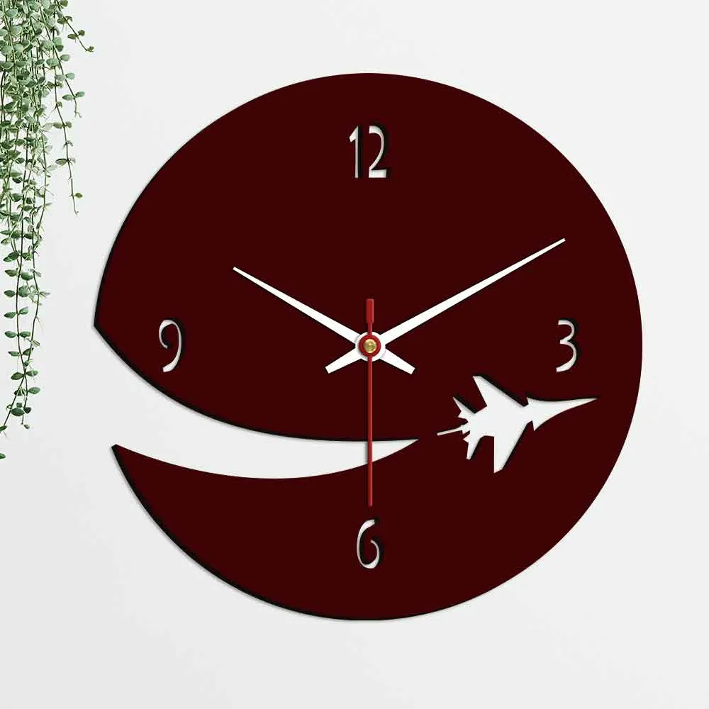 Airplane Shape Designer Wooden Wall Clock