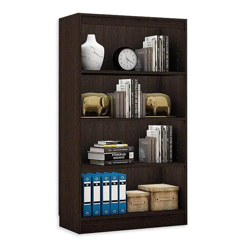 Alpha Book Case Design, Storage Racks and Shelves, Showcase Cabinets Bookcase | 54" high, 4 Shelfs, Classic Wenge