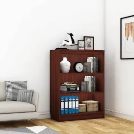 Alpha Bookshelf and Storage Cabinet, 4 shelves, 42" high, Mahogany