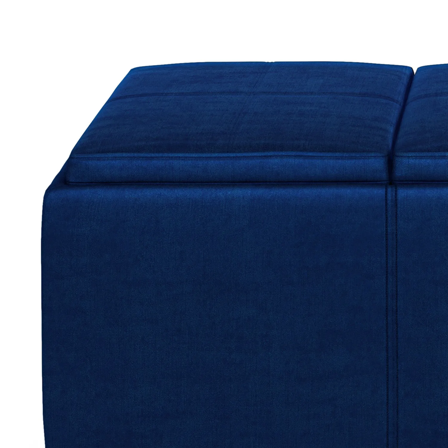 Avalon 3 Trays Ottoman in Velvet Fabric