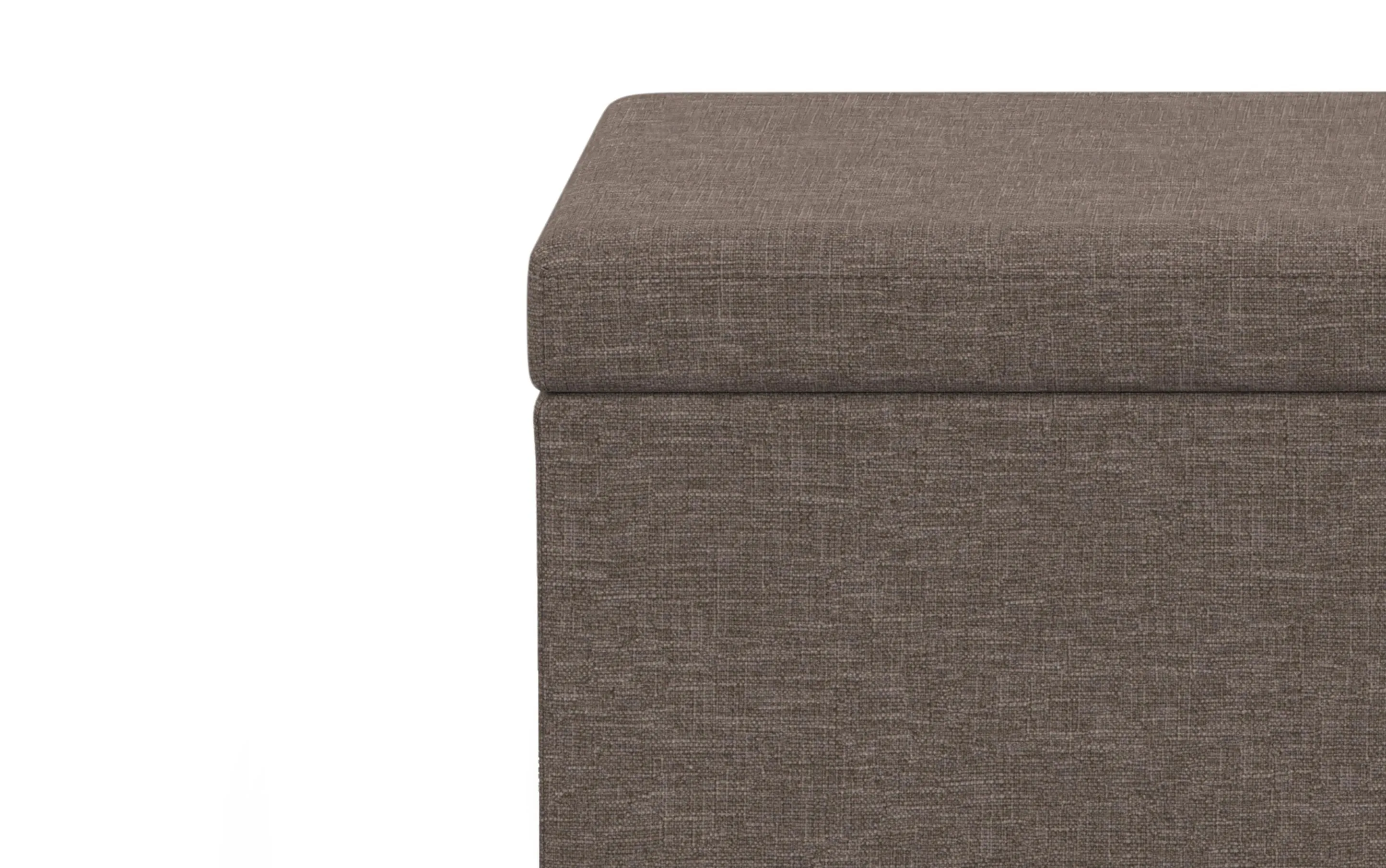 Avalon Extra Large Storage Ottoman in Linen