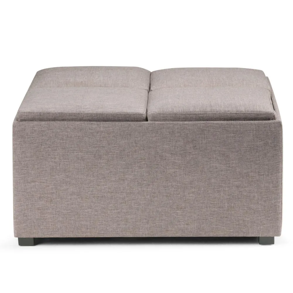 Avalon Table Ottoman in Linen