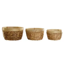 Basket set DKD Home Decor Bamboo Tropical Rushes (40 x 40 x 23 cm) (3 Pieces)