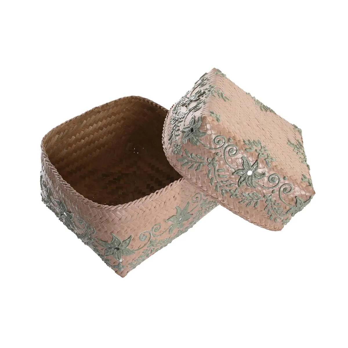 Basket set DKD Home Decor Multicolour Bamboo Boho 27 x 27 x 23 cm