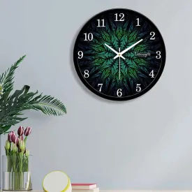 Beautiful Green Leaves Pattern Wall Clock