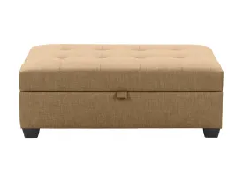 Beige Tufted Storage Bench