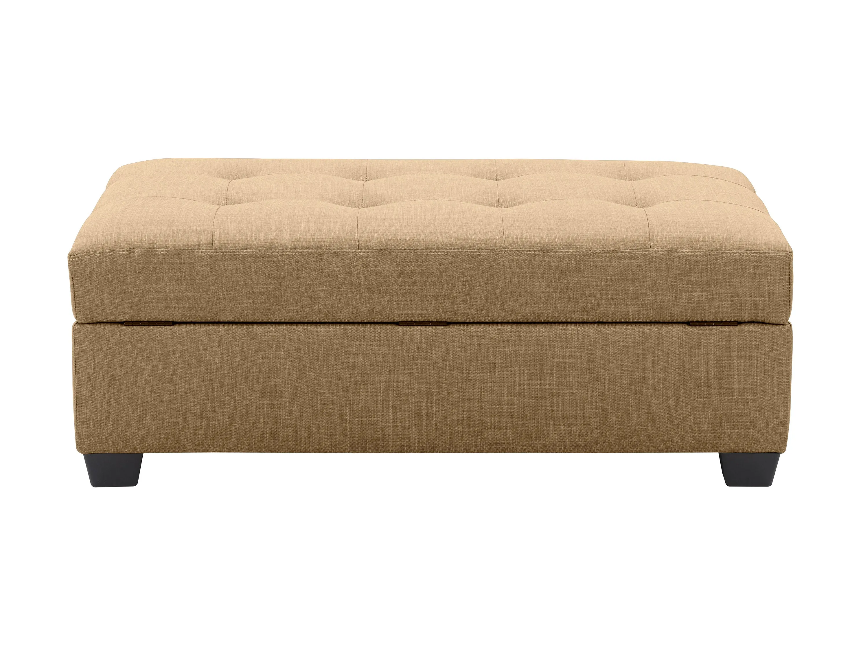 Beige Tufted Storage Bench