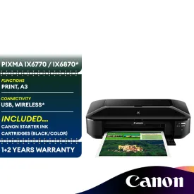 Canon PIXMA iX6770 / Canon PIXMA iX6870 A3 Wireless Office Inkjet Printer