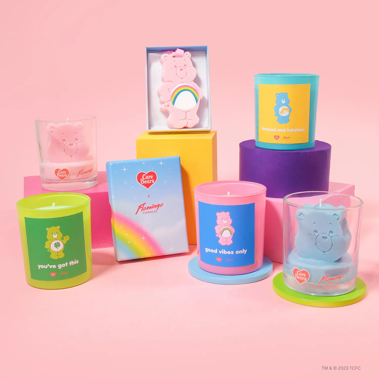 Care Bears x Flamingo Candles Fuzzy Wuzzy Cheer Bear 3D Icon Candle