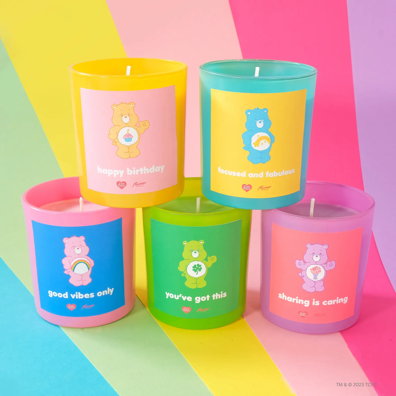 Care Bears x Flamingo Candles Fuzzy Wuzzy Cheer Bear Jar Candle