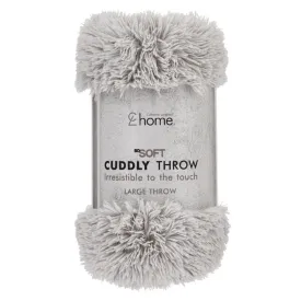 Catherine Lansfield Cuddly Shaggy Throw Silver