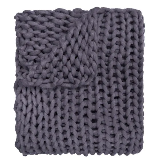 Chunky Knit Throw ~ Indigo