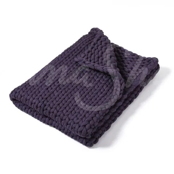 Chunky Knit Throw ~ Indigo