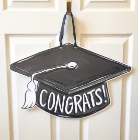 Congrats Graduation Cap Door Hanger