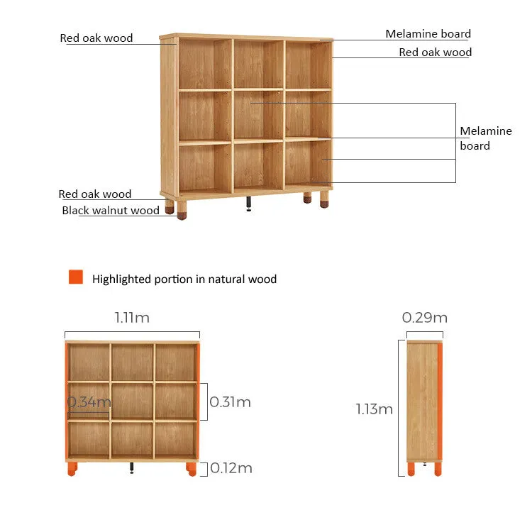 Dear Bear Kids Oak Storage Bookshelf