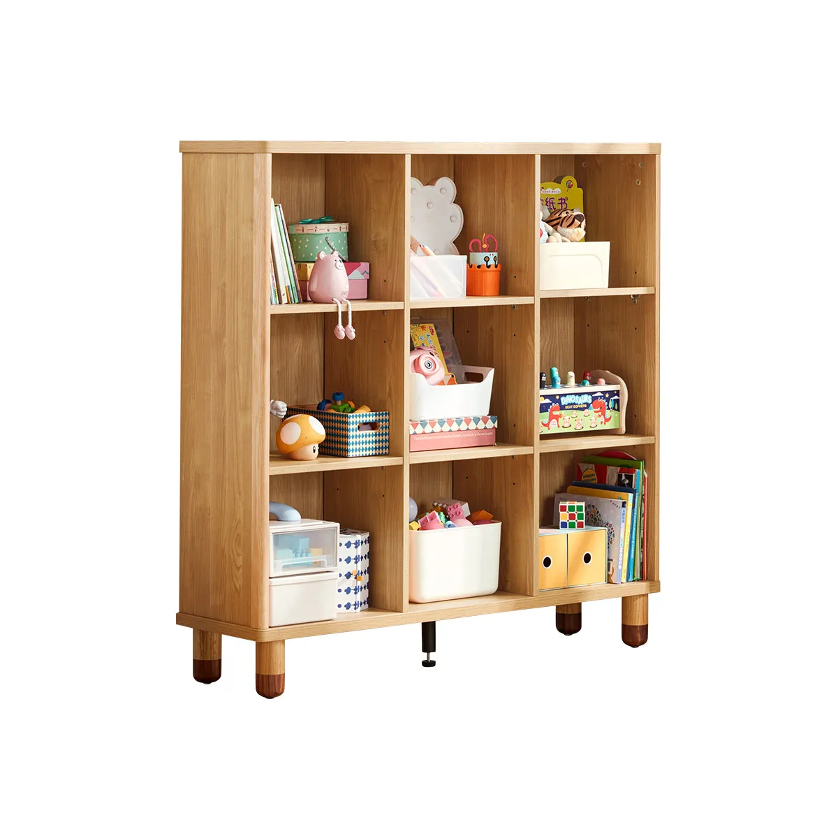 Dear Bear Kids Oak Storage Bookshelf