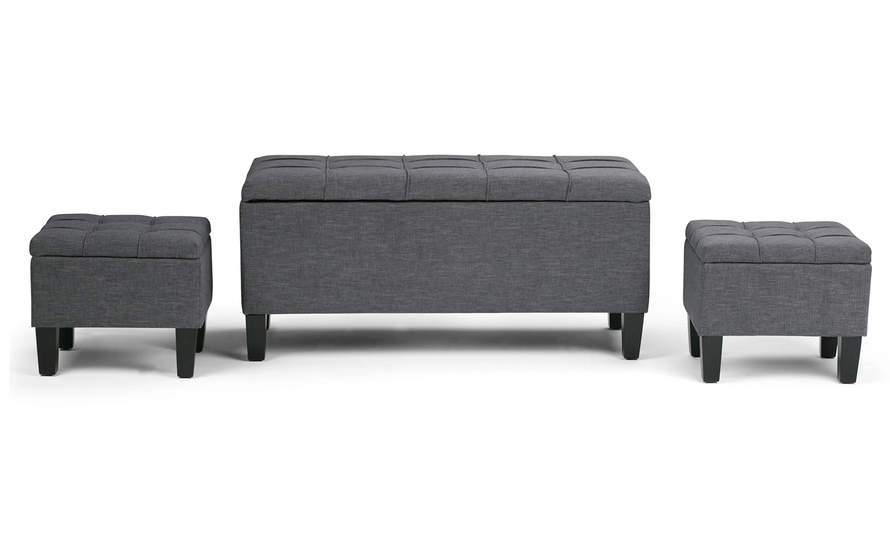 Dover 3 Pc Storage Ottoman in Linen