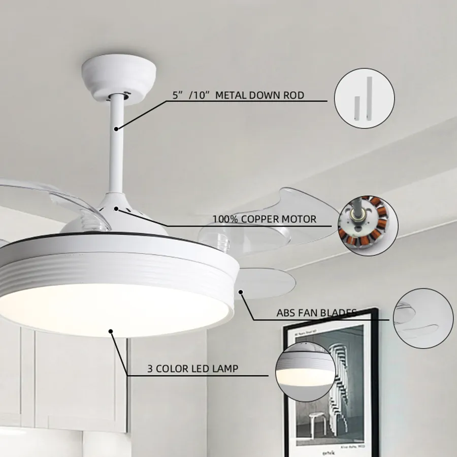 Eli Ceiling Fan   Retractable Blades