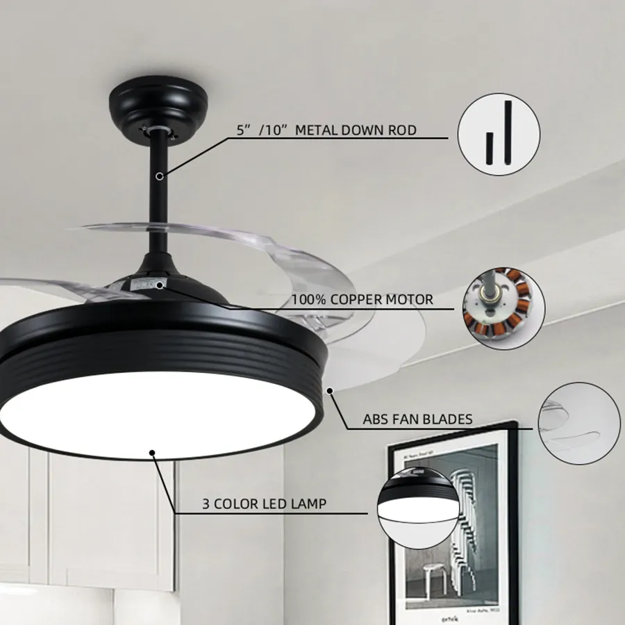 Eli Ceiling Fan   Retractable Blades