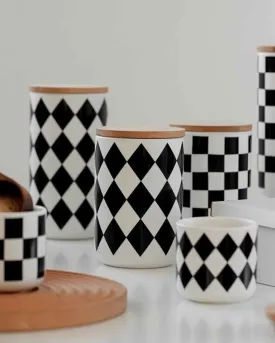 Emilia Black Geometric Design Storage Containers