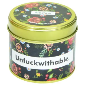 Frangipani & Lemon Unfuckwithable Dark Floral Print Tin Candle