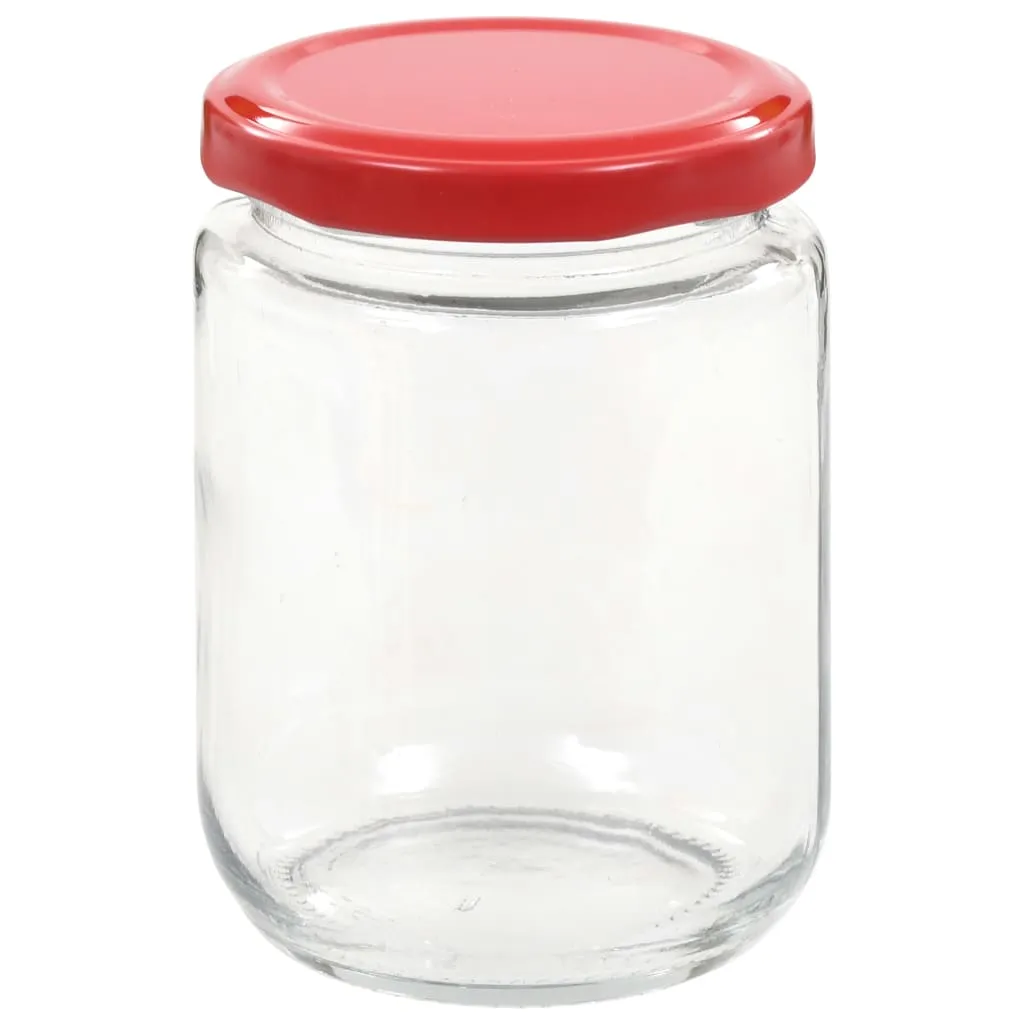 Glass Jam Jars with Red Lid 48 pcs 230 ml