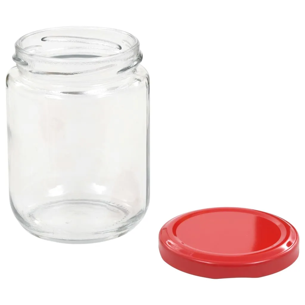 Glass Jam Jars with Red Lid 48 pcs 230 ml