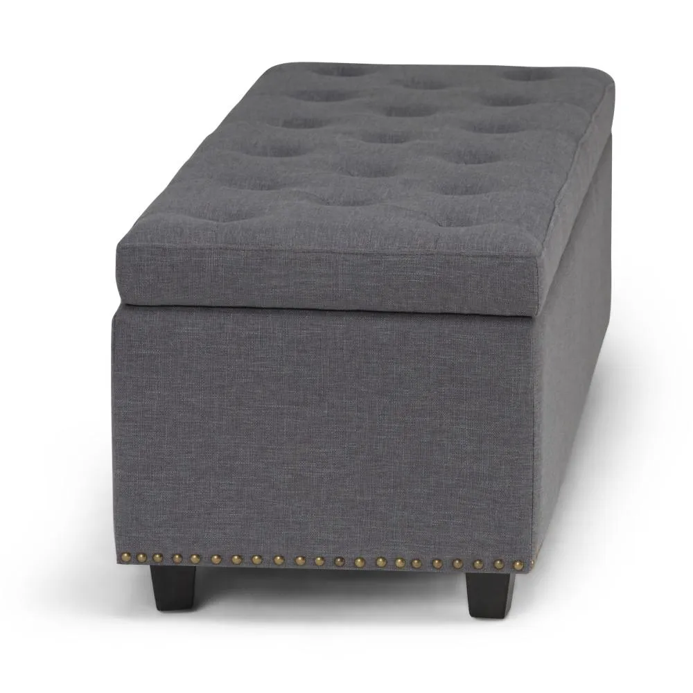 Hamilton Storage Ottoman in Linen