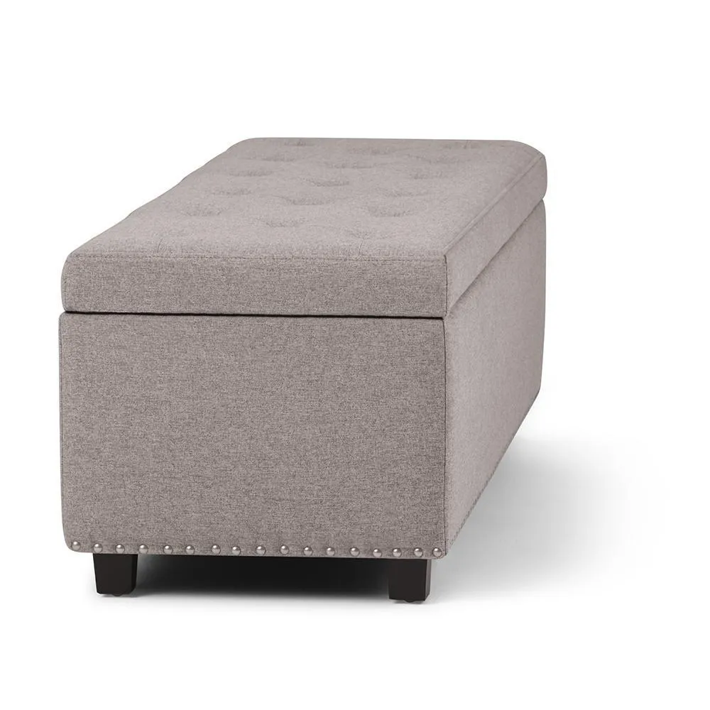 Hamilton Storage Ottoman in Linen