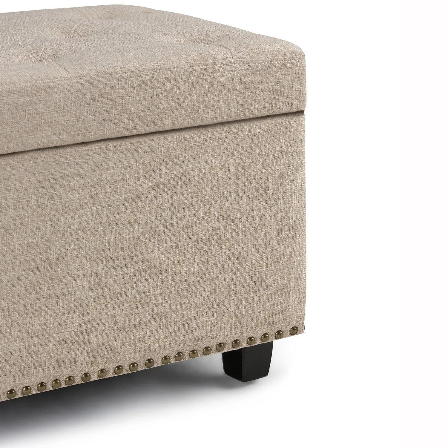 Hamilton Storage Ottoman in Linen