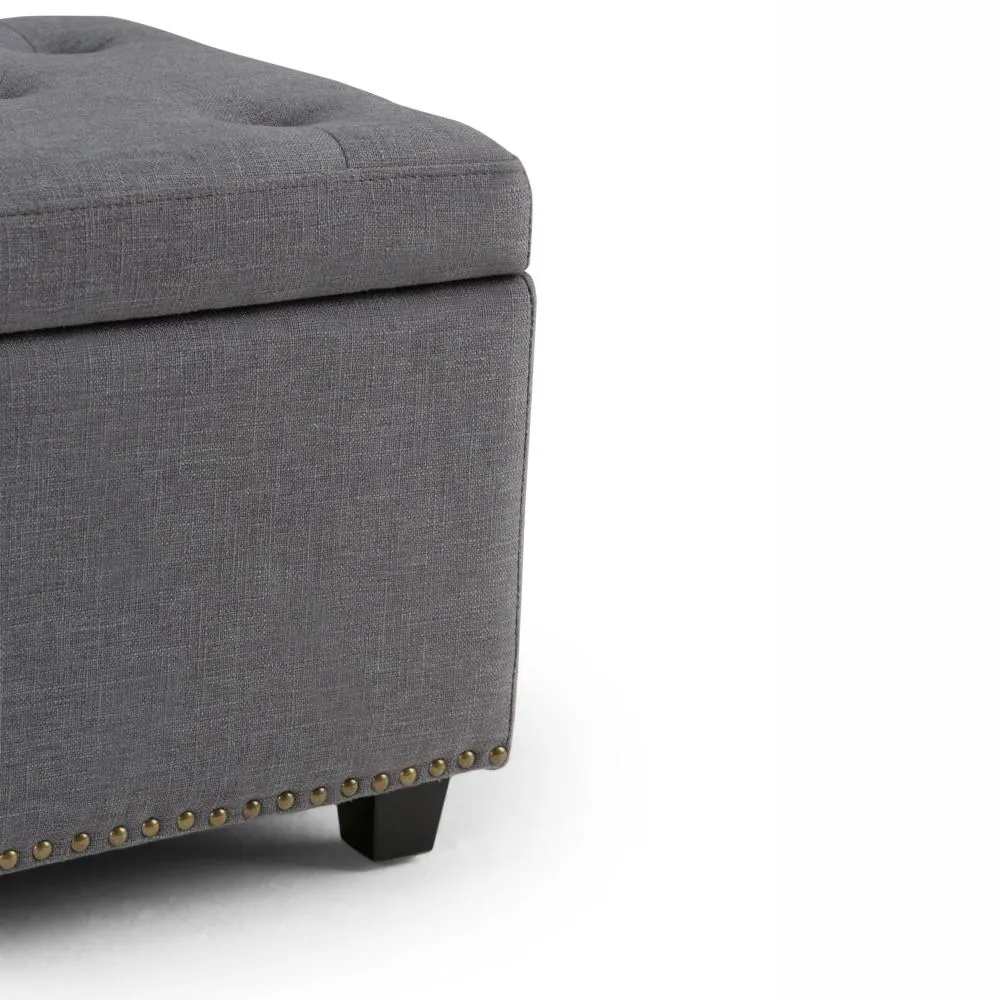 Hamilton Storage Ottoman in Linen