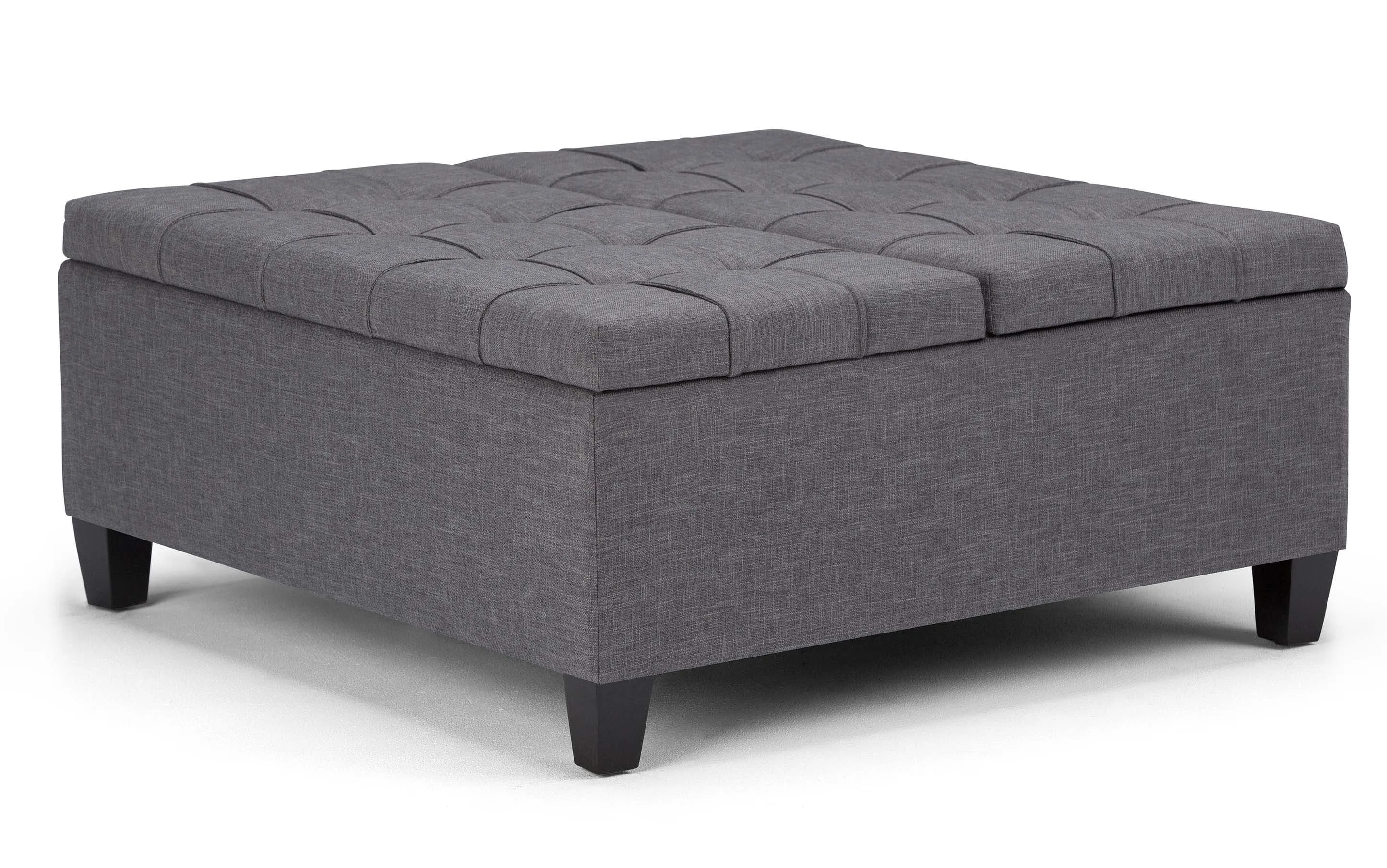 Harrison Coffee Table Ottoman in Linen