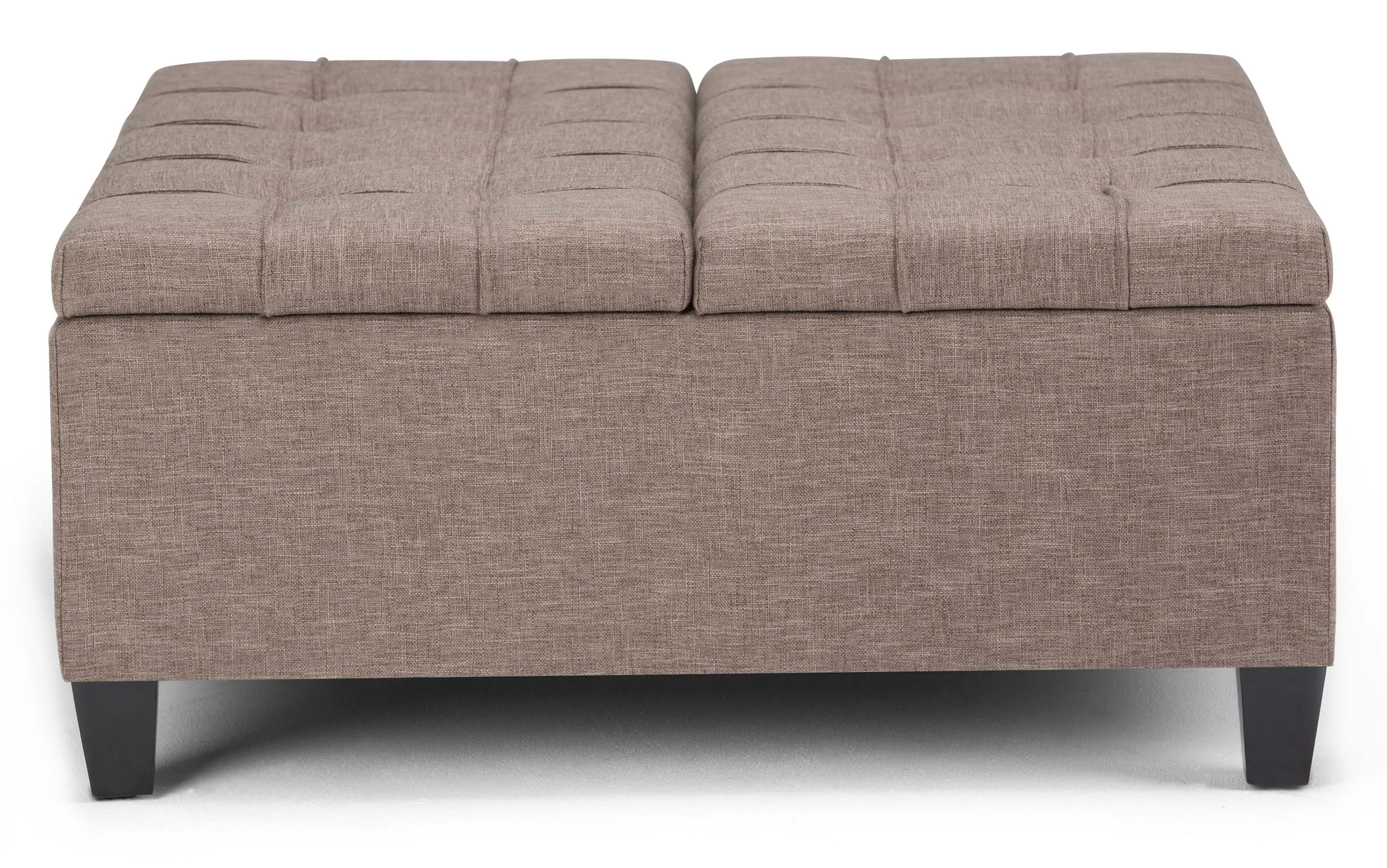 Harrison Coffee Table Ottoman in Linen