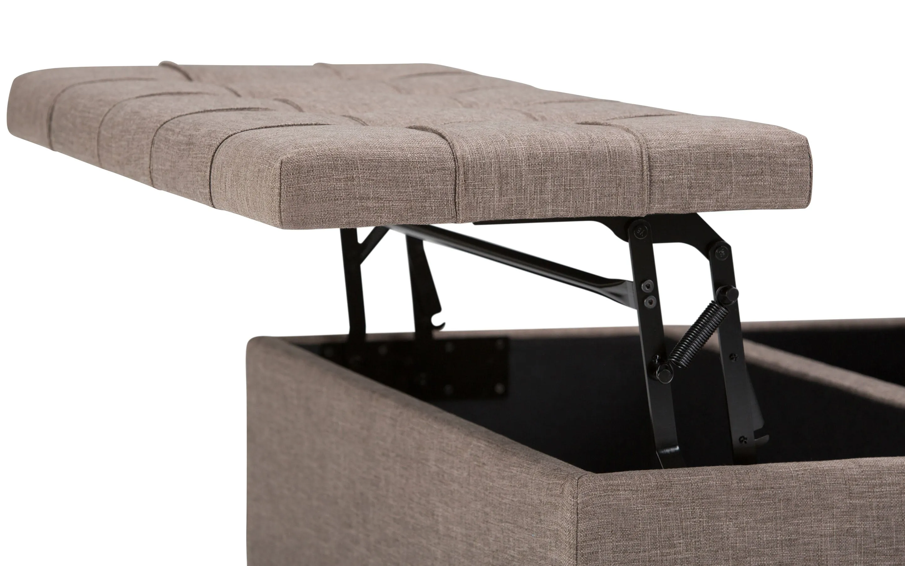 Harrison Coffee Table Ottoman in Linen