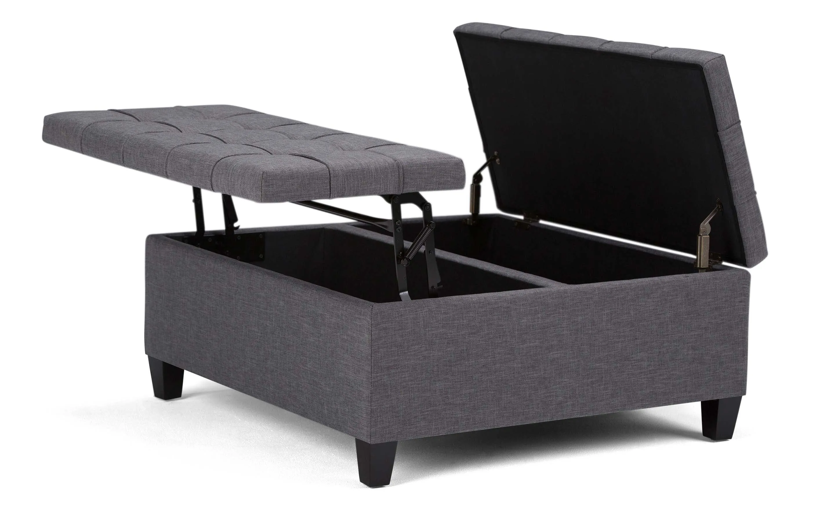 Harrison Coffee Table Ottoman in Linen