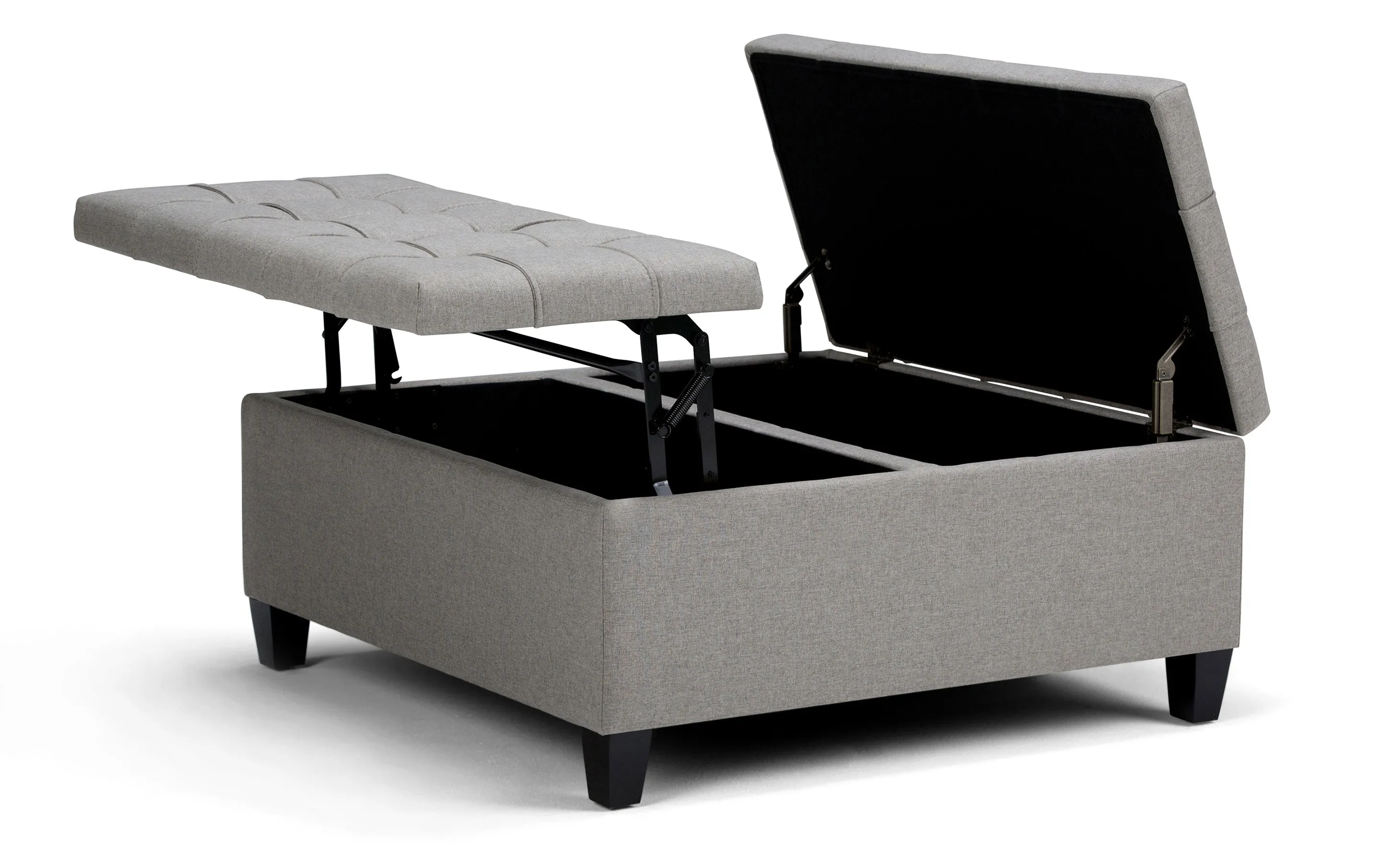 Harrison Coffee Table Ottoman in Linen