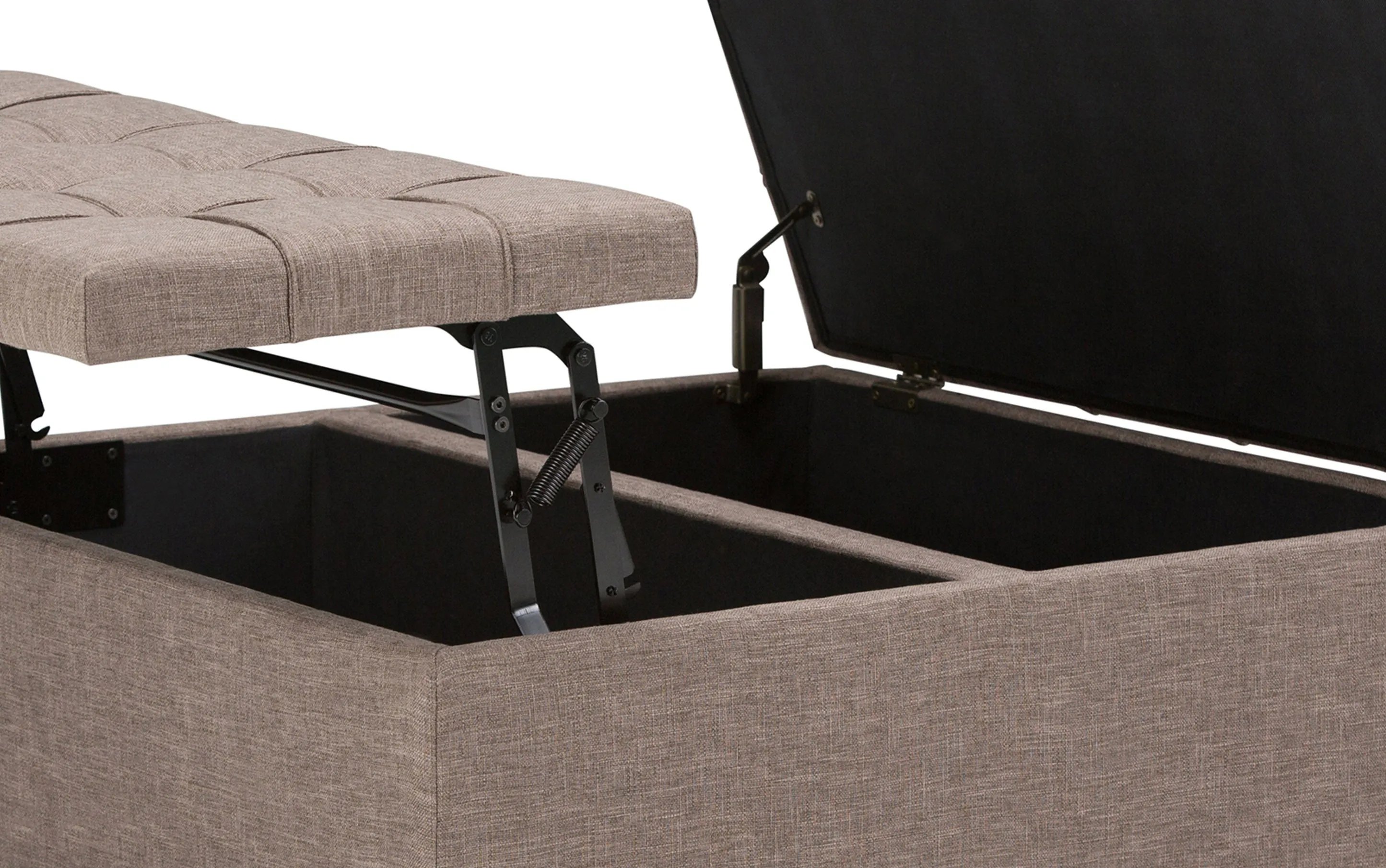 Harrison Coffee Table Ottoman in Linen