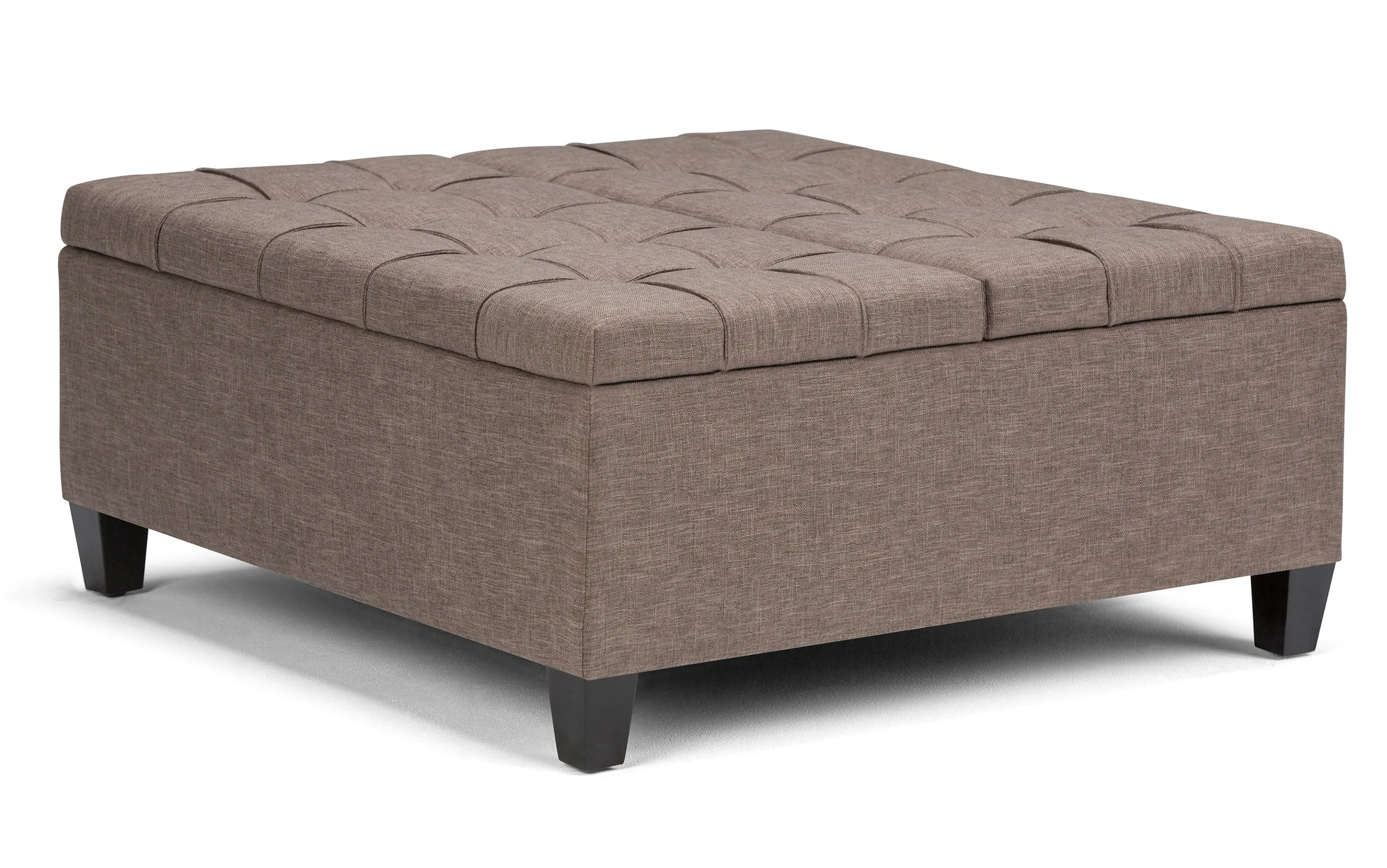 Harrison Coffee Table Ottoman in Linen