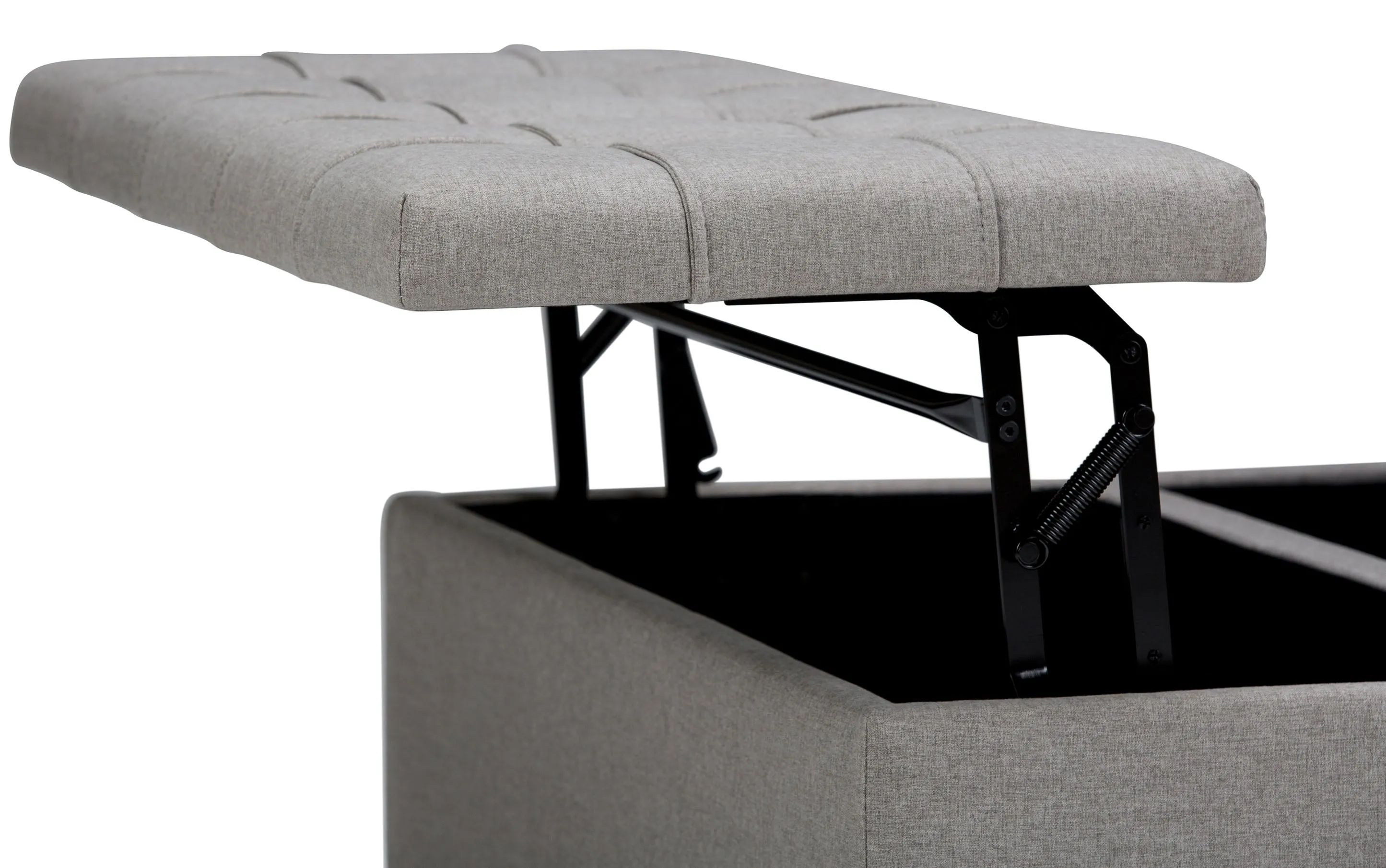 Harrison Coffee Table Ottoman in Linen