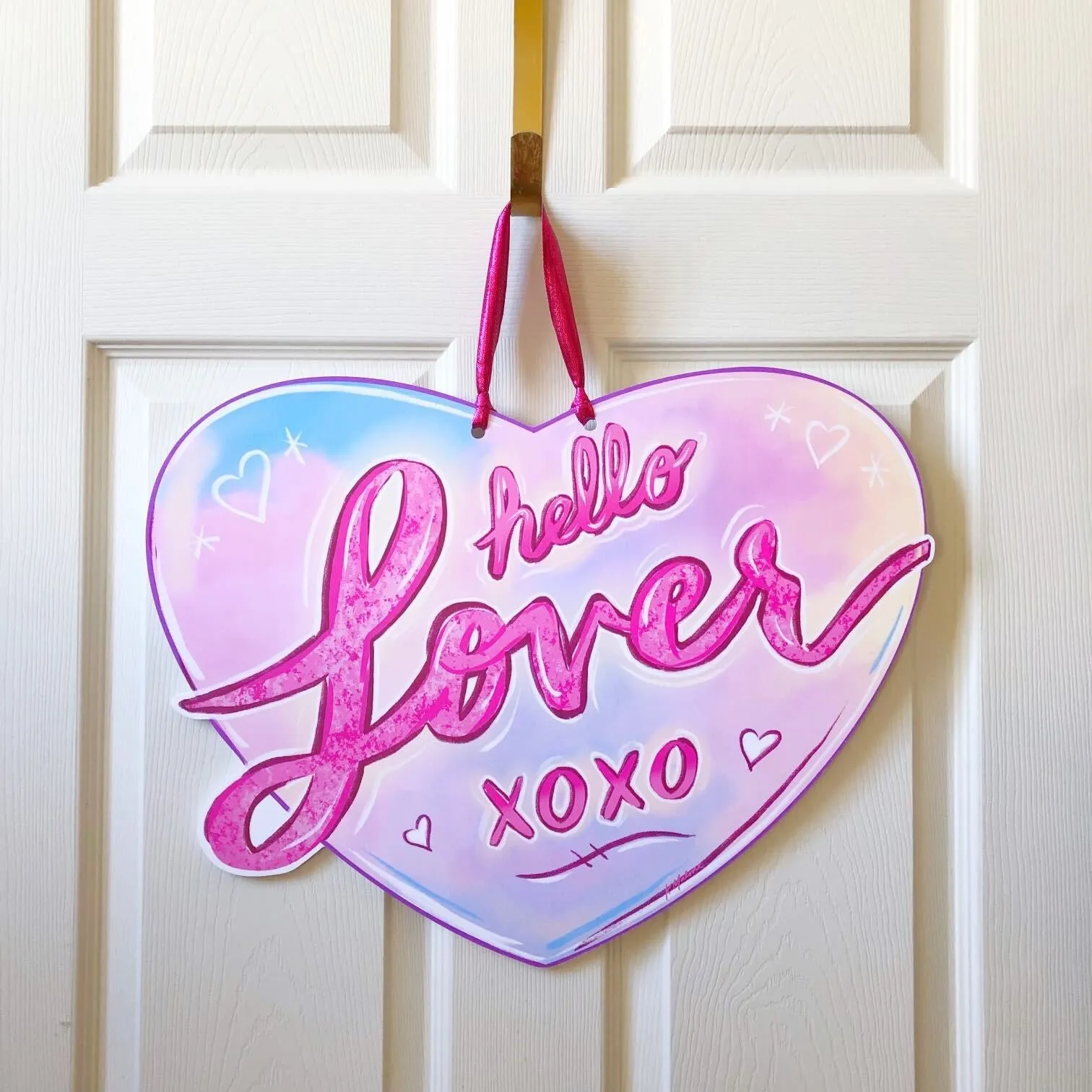 Hello Lover Heart Door Hanger