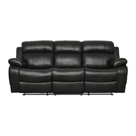 Homelegance Furniture Marille Double Reclining Sofa in Black