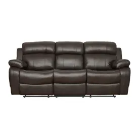 Homelegance Furniture Marille Double Reclining Sofa in Brown